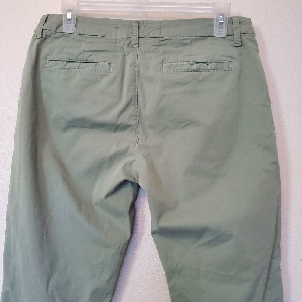 Frank & Eileen Wicklow Italian Cotton Chino Pants Green Size 6 Cropped Raw Hem - Picture 12 of 16